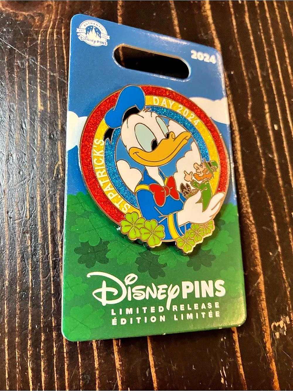 Disney St. Patrick's Day 2024 Donald Duck with Leprechaun Pin